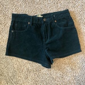 Green corduroy shorts